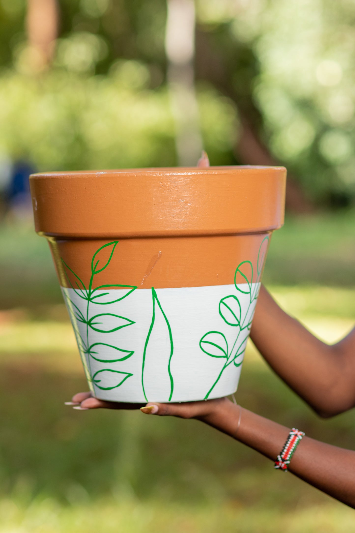 Minty Brown terracotta pots