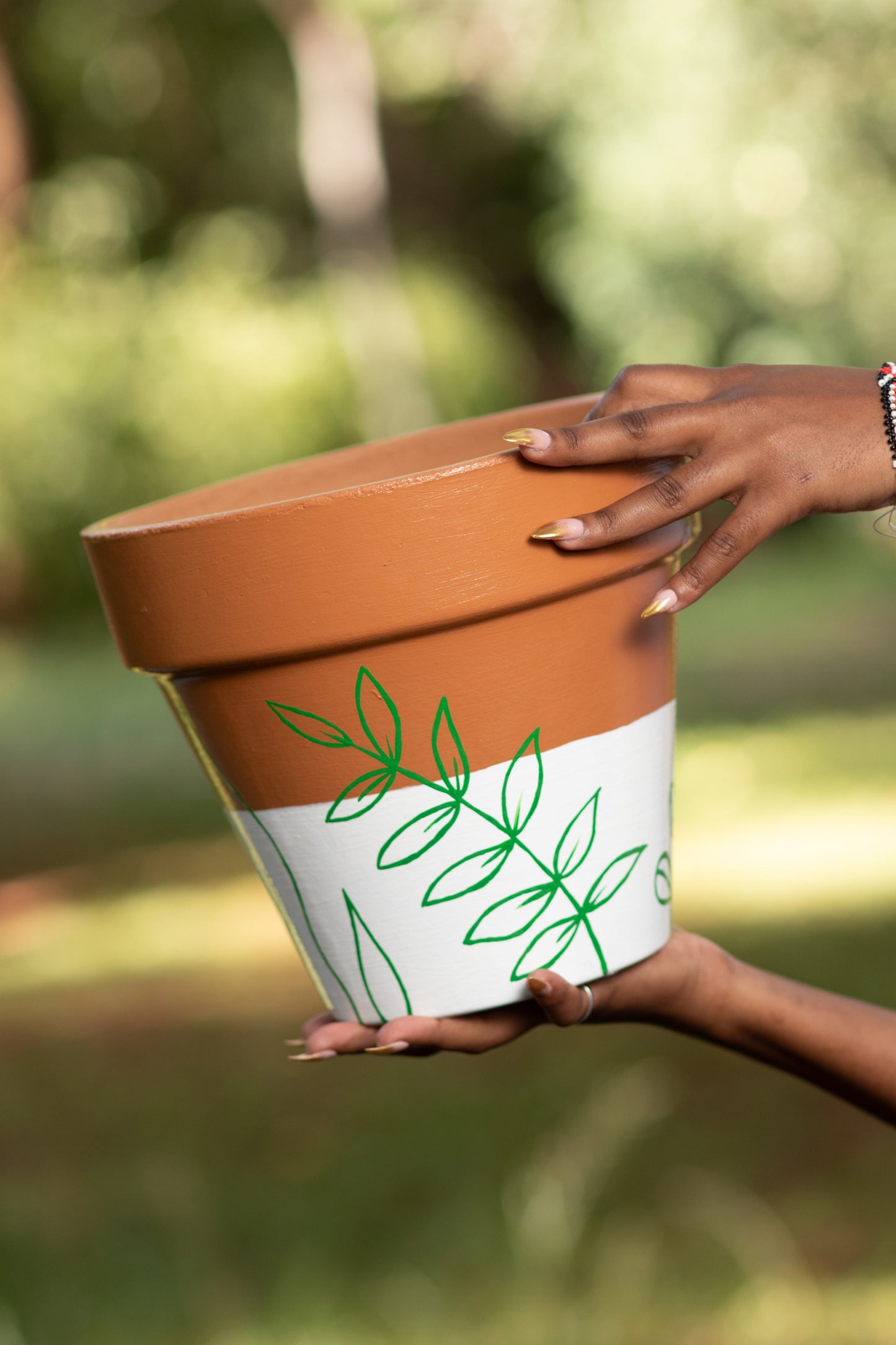 Minty Brown terracotta pots