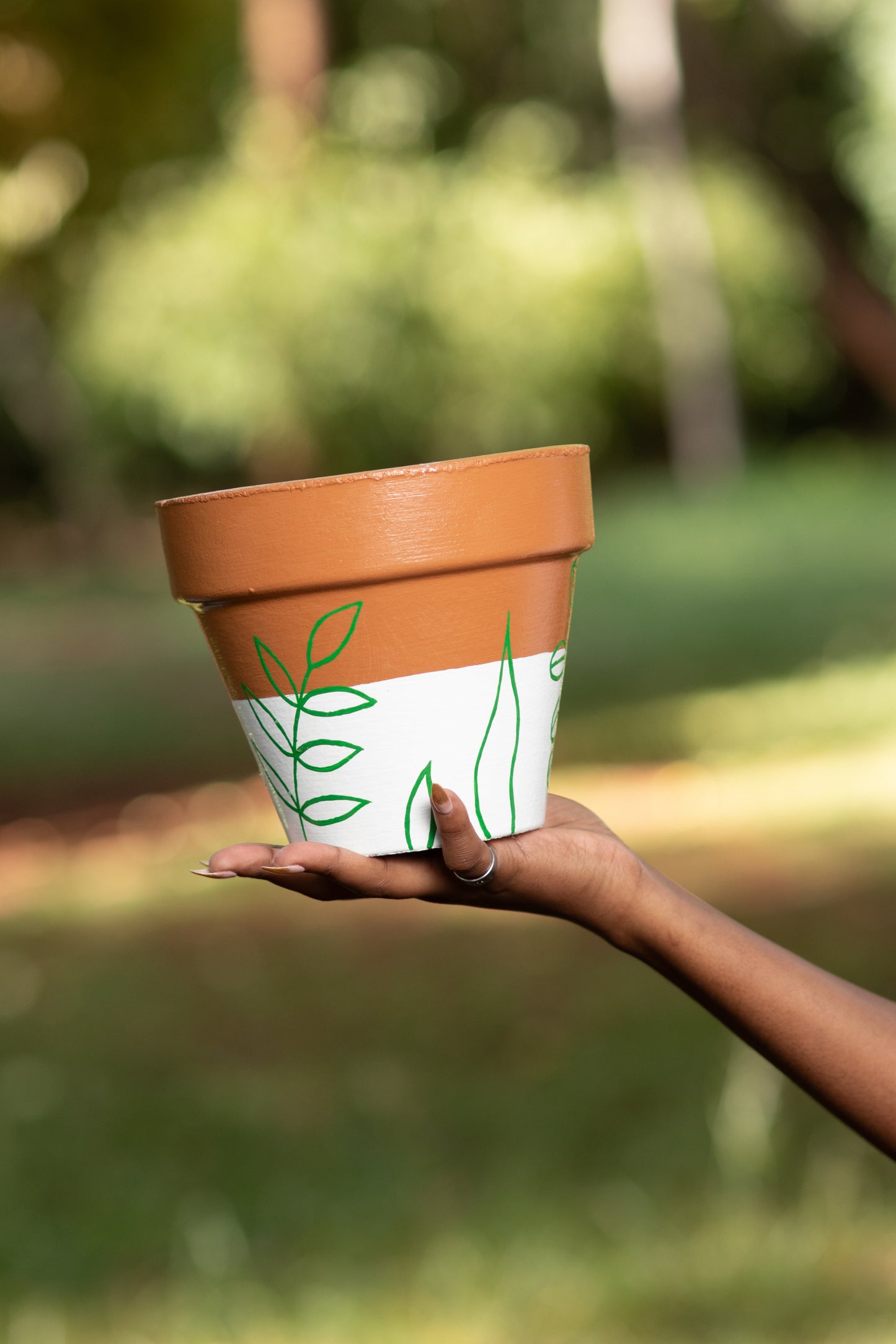 Minty Brown terracotta pots