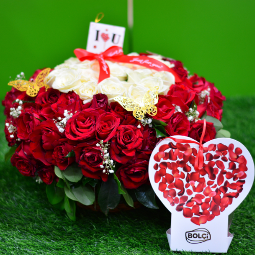 Send Blooming Eve Red & White Roses Same-Day Delivery Nairobi